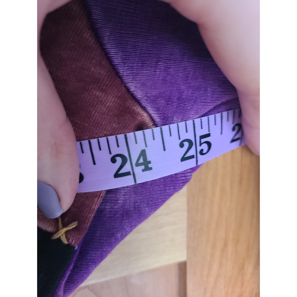 Y2K Patchwork Boho Bohemian XL Purple Zip Up Hooded Sweater Embroidered Granola - Picture 6 of 7